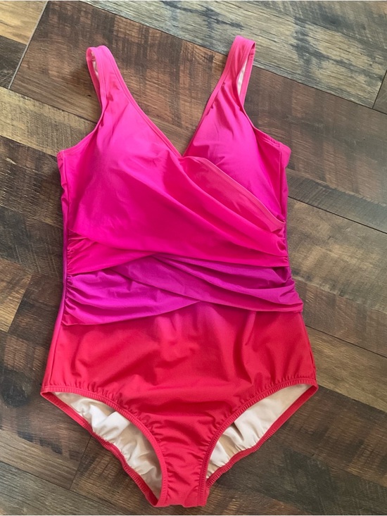 Lands' End Other - Lands End Ombré Pink Criss Cross Swimsuit 16 L